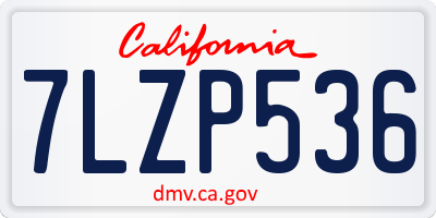 CA license plate 7LZP536