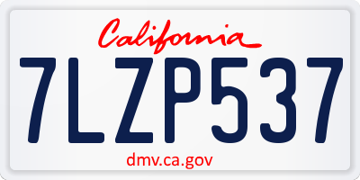 CA license plate 7LZP537