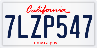 CA license plate 7LZP547