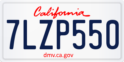 CA license plate 7LZP550