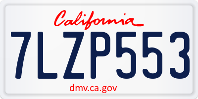 CA license plate 7LZP553