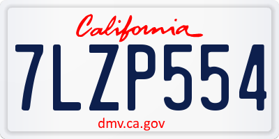 CA license plate 7LZP554