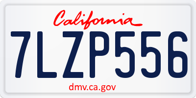CA license plate 7LZP556