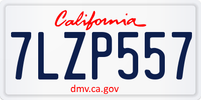 CA license plate 7LZP557