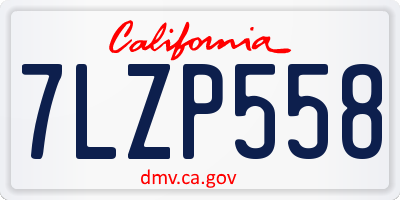 CA license plate 7LZP558