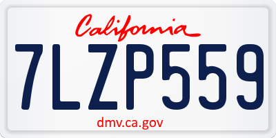 CA license plate 7LZP559