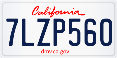 CA license plate 7LZP560