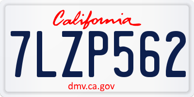 CA license plate 7LZP562