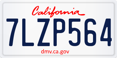CA license plate 7LZP564
