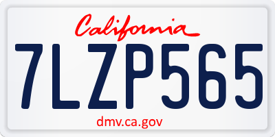 CA license plate 7LZP565