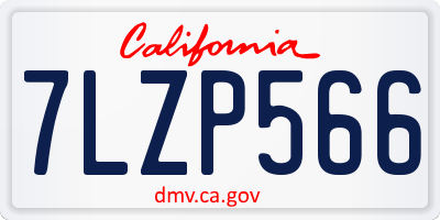 CA license plate 7LZP566