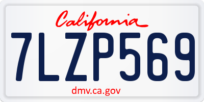 CA license plate 7LZP569