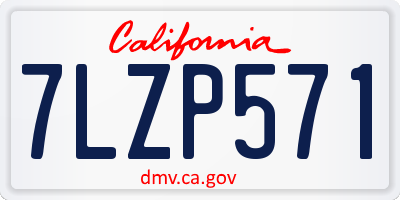 CA license plate 7LZP571