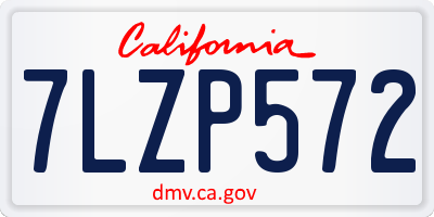 CA license plate 7LZP572