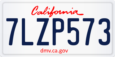 CA license plate 7LZP573