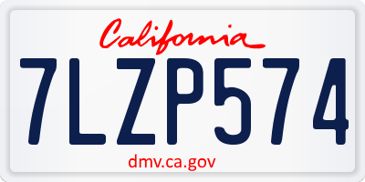 CA license plate 7LZP574