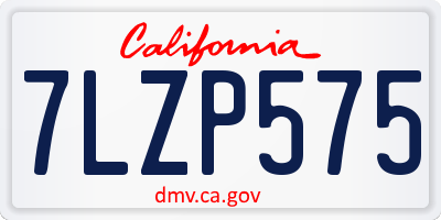 CA license plate 7LZP575