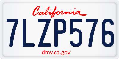 CA license plate 7LZP576