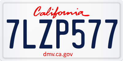 CA license plate 7LZP577