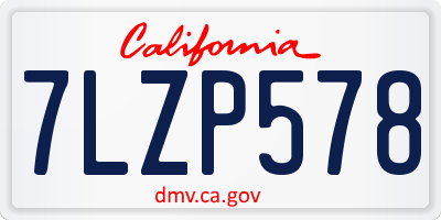 CA license plate 7LZP578