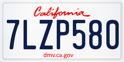 CA license plate 7LZP580