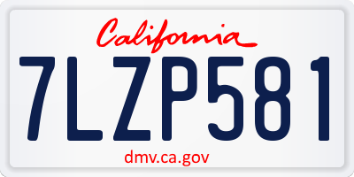 CA license plate 7LZP581