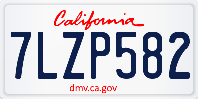 CA license plate 7LZP582