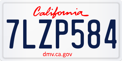 CA license plate 7LZP584