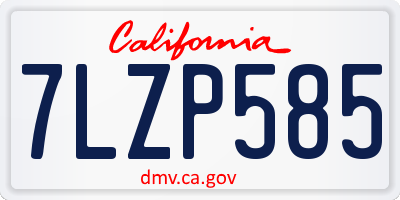 CA license plate 7LZP585