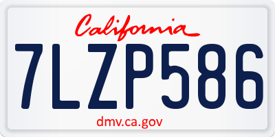 CA license plate 7LZP586