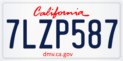 CA license plate 7LZP587