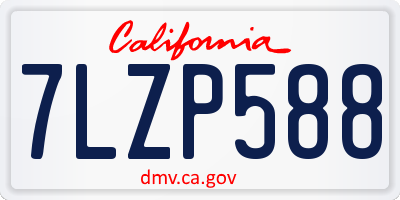 CA license plate 7LZP588