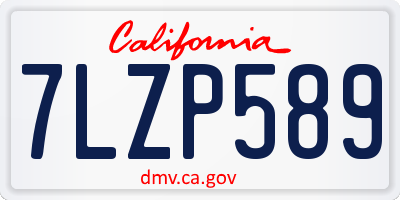 CA license plate 7LZP589