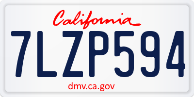 CA license plate 7LZP594