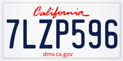 CA license plate 7LZP596