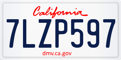 CA license plate 7LZP597