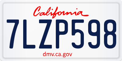 CA license plate 7LZP598