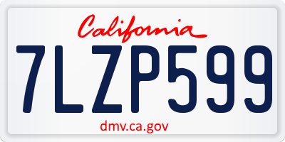 CA license plate 7LZP599