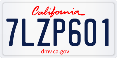 CA license plate 7LZP601