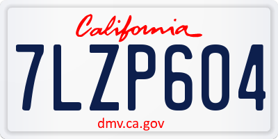 CA license plate 7LZP604