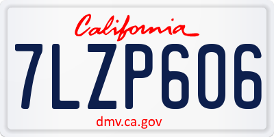CA license plate 7LZP606