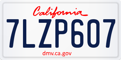 CA license plate 7LZP607