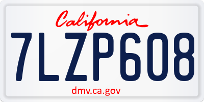 CA license plate 7LZP608