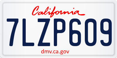 CA license plate 7LZP609
