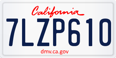CA license plate 7LZP610