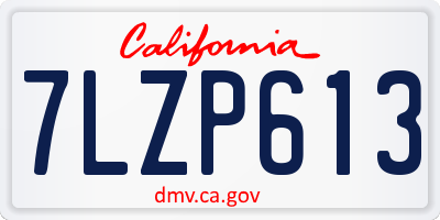 CA license plate 7LZP613