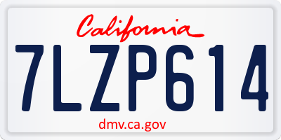CA license plate 7LZP614