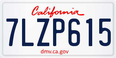 CA license plate 7LZP615