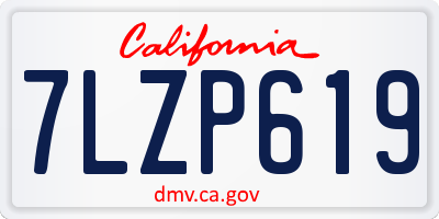 CA license plate 7LZP619