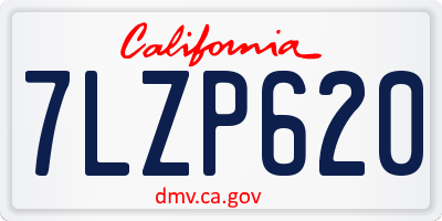 CA license plate 7LZP620